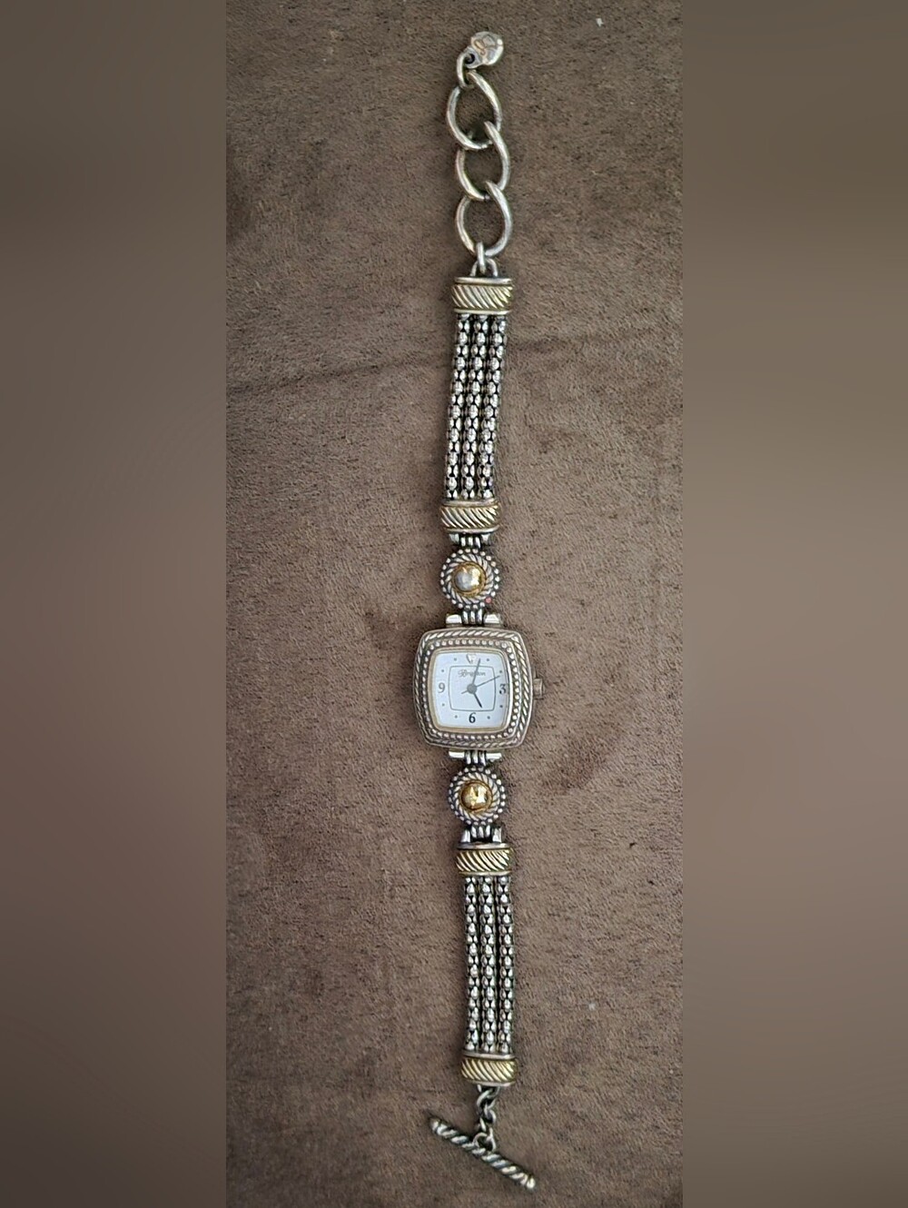 Brighton Silver and Gold Accent Women's Bracelet Watch *NEEDS BATTERY*